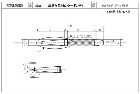 センターポンチ図面